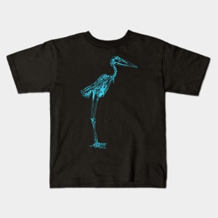 Stork Skeleton Blue Kids T-Shirt